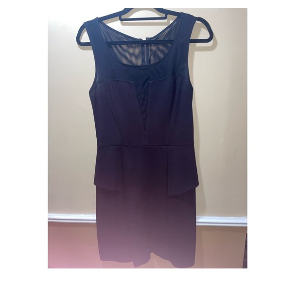 Guess Black Dress with Mesh Plunge Size Large - Picture 2 of 4